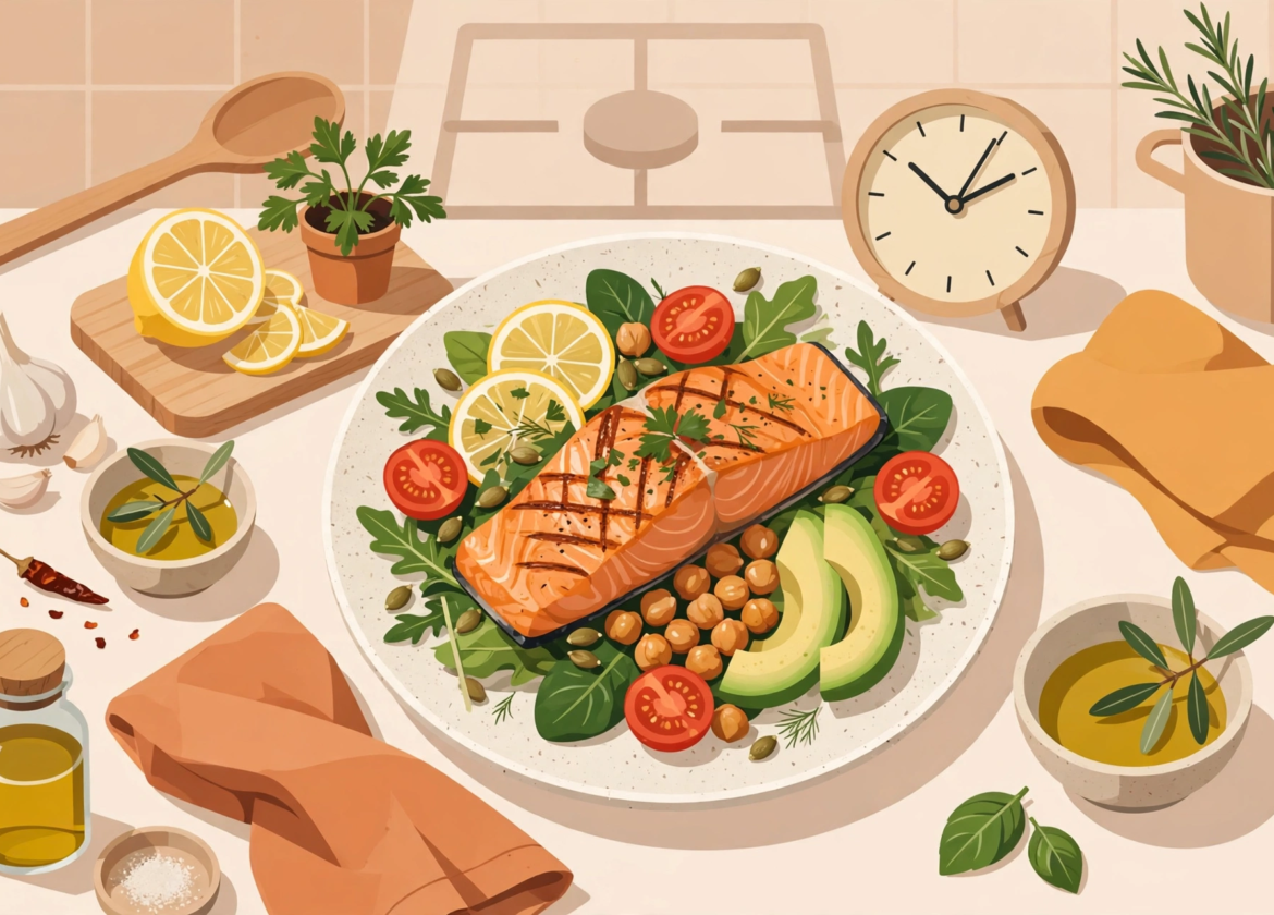 Quick 10-minute dinner plate for beginners