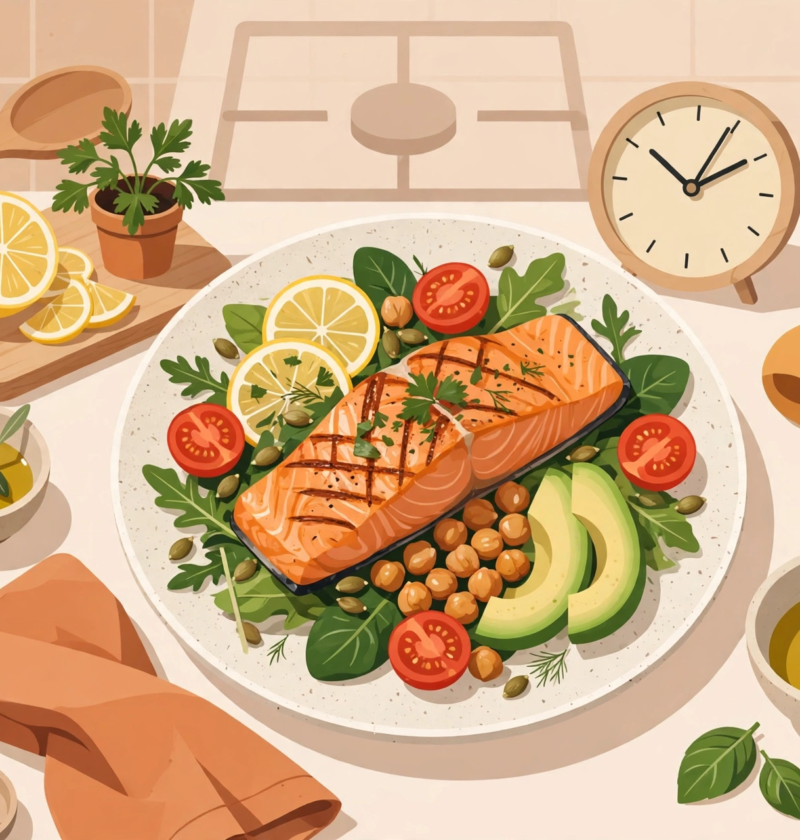 Quick 10-minute dinner plate for beginners