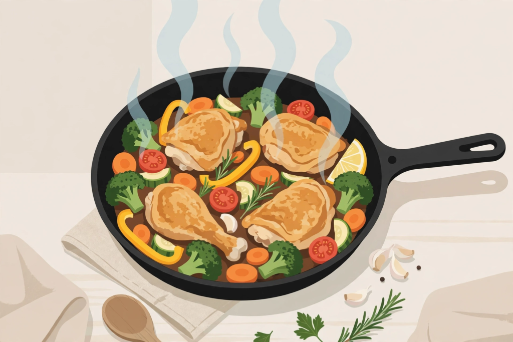 Easy one-pan chicken dinner for beginners