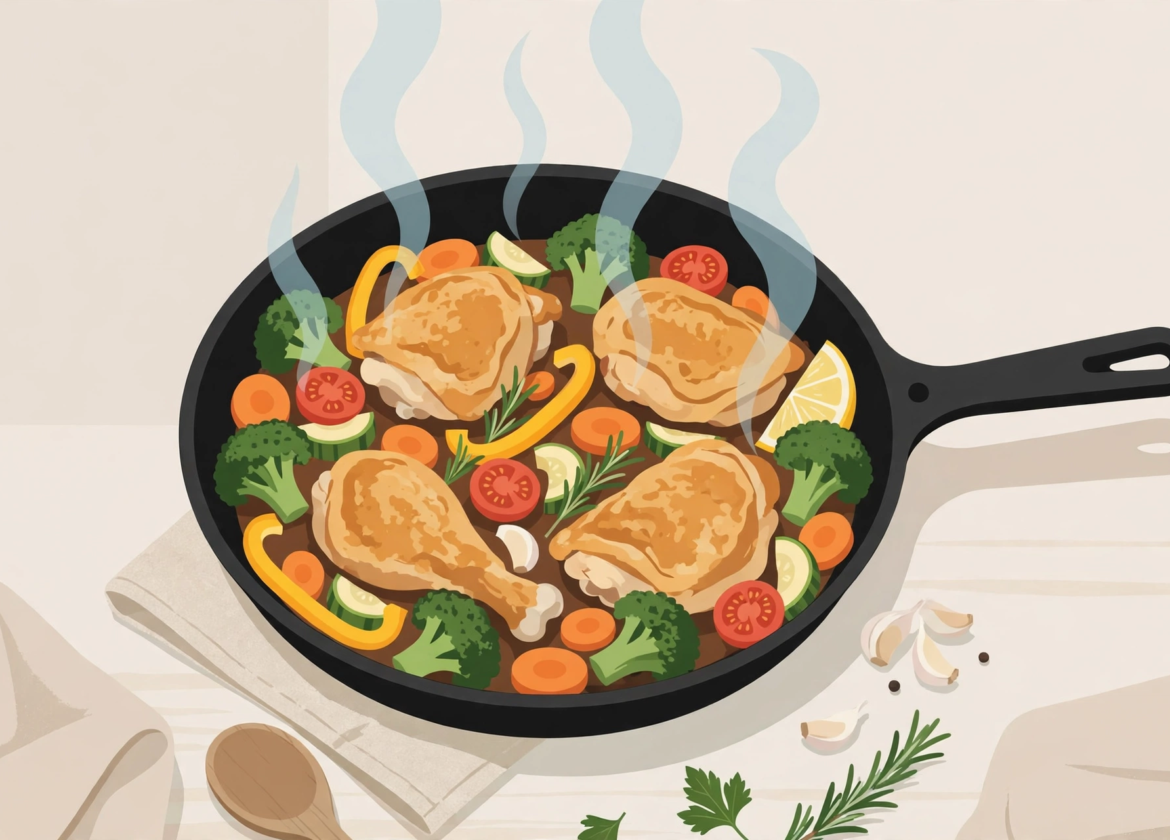Easy one-pan chicken dinner for beginners