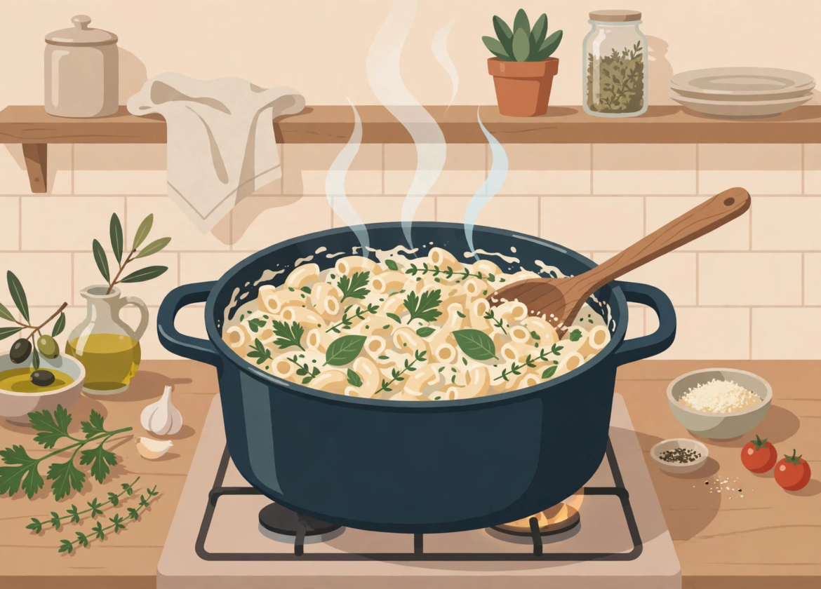 Creamy one-pot pasta for beginners in a single pot